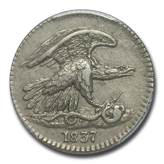 1837 Feuchtwanger One Cent Hard Times Token AU-55 PCGS 1837 Feuchtwanger One Cent Hard Times Token AU-55 PCGS